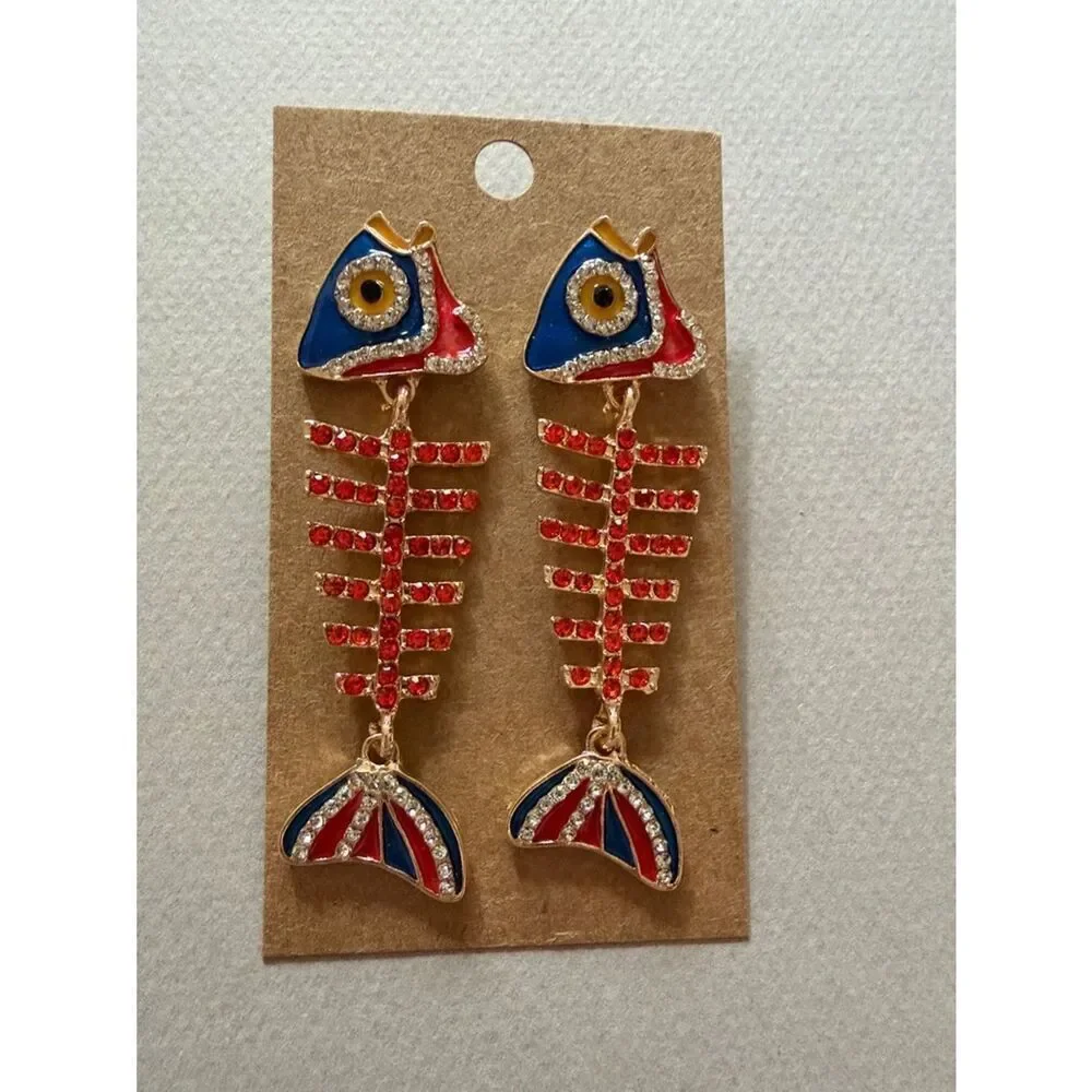 Fishbone Drop Earrings A1897